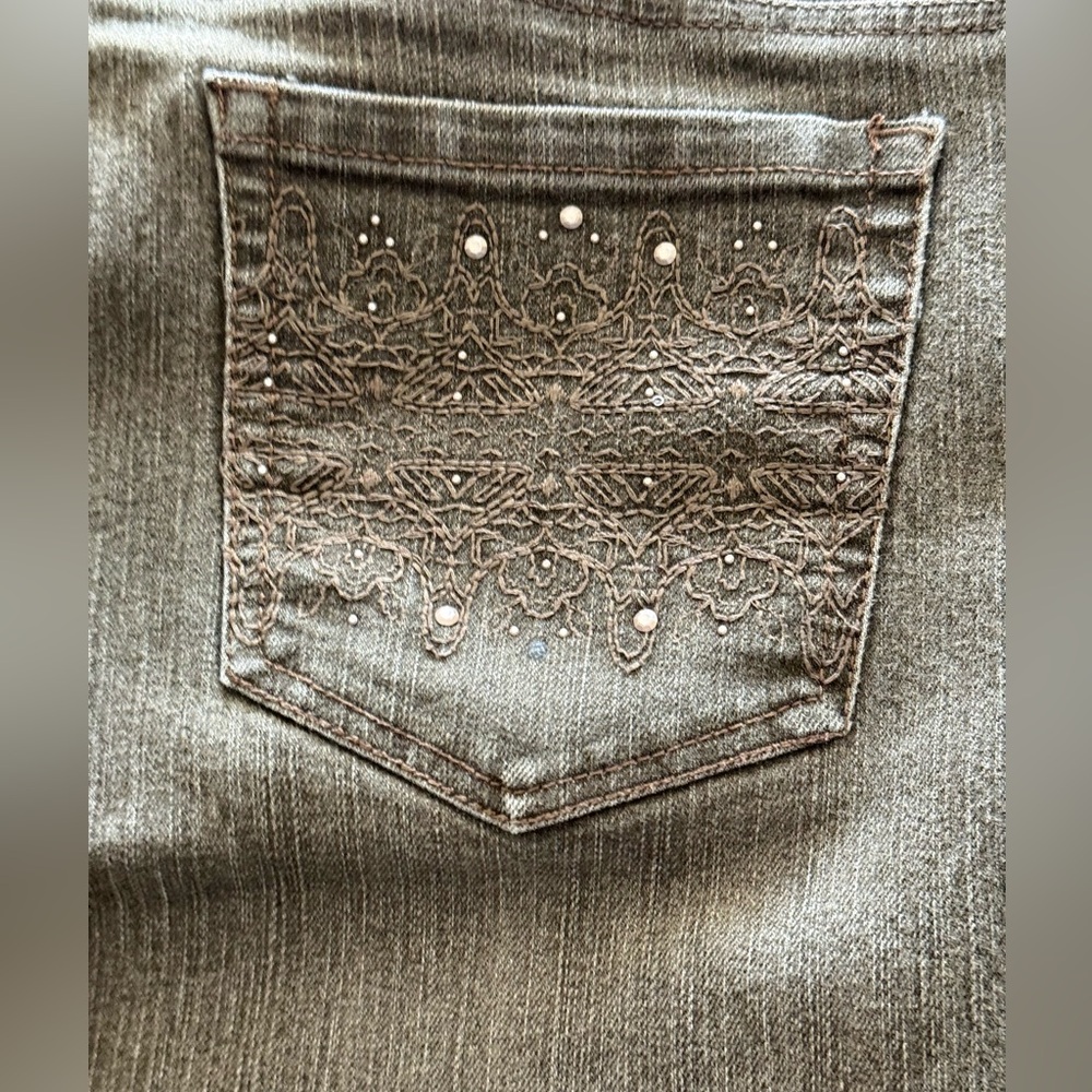 Gloria Vanderbilt Light Brown Embroidered Pocket Women’s Jeans 20W VGC